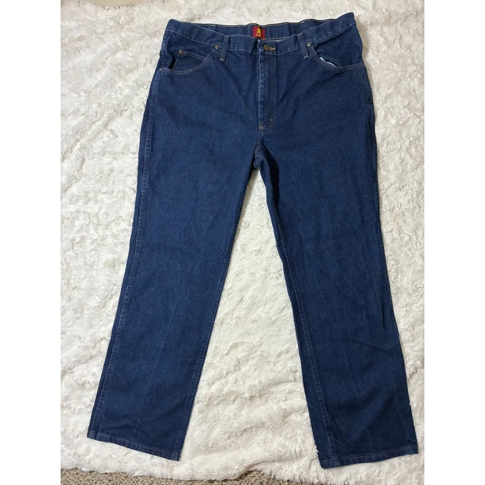 Wrangler 36MWZ Slim Fit Cowboy Cut Jeans Mens 40x32 Dark Wash Indigo Denim